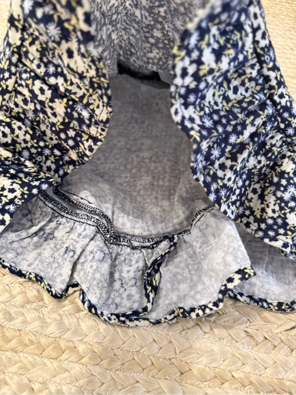 New NWT Oshkosh B’Gosh Navy, White & Yellow Floral Ruffle Mini Skirt XL 14